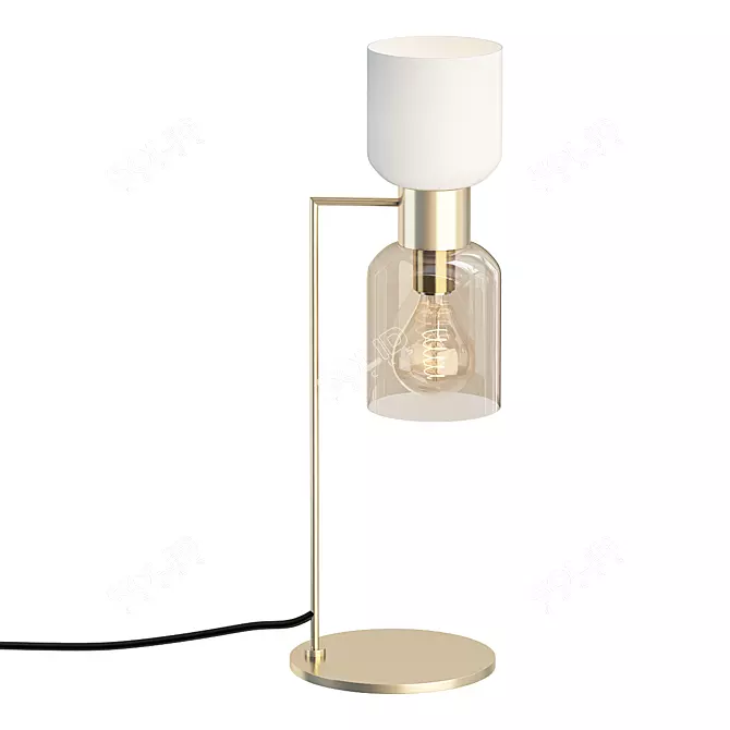 elegant glass shade table lamp 3D model image 1