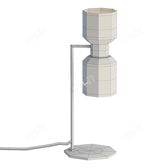 elegant glass shade table lamp 3D model image 2