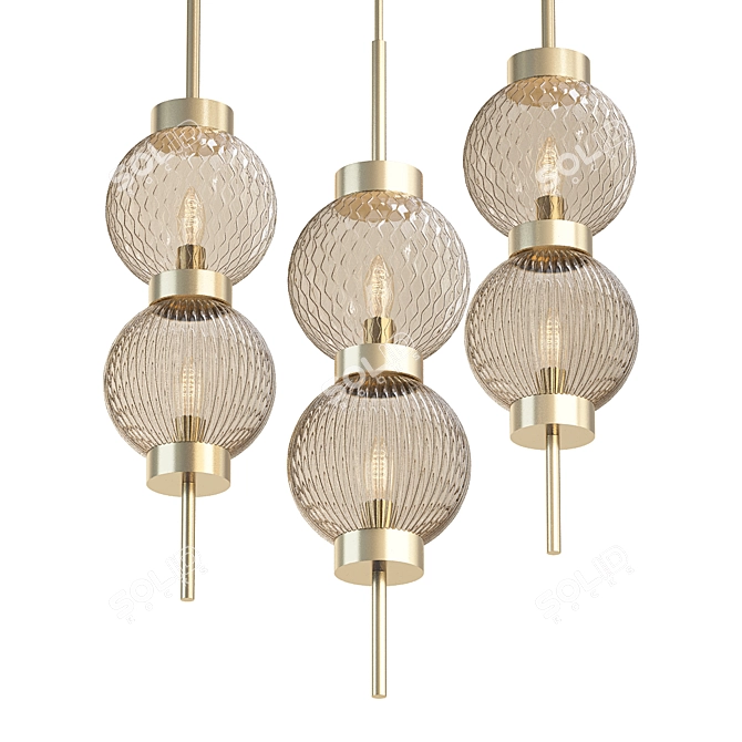 Elegant Glass Pendant Light - Plaza 3D model image 1