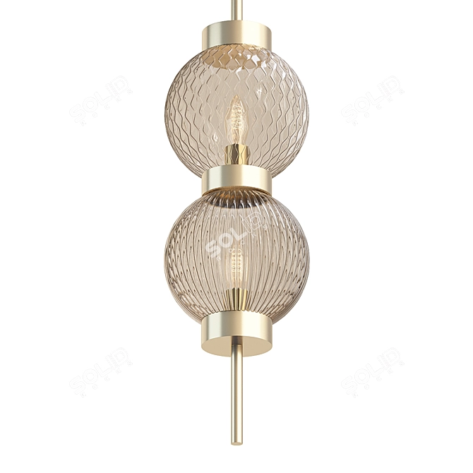 Elegant Glass Pendant Light - Plaza 3D model image 2