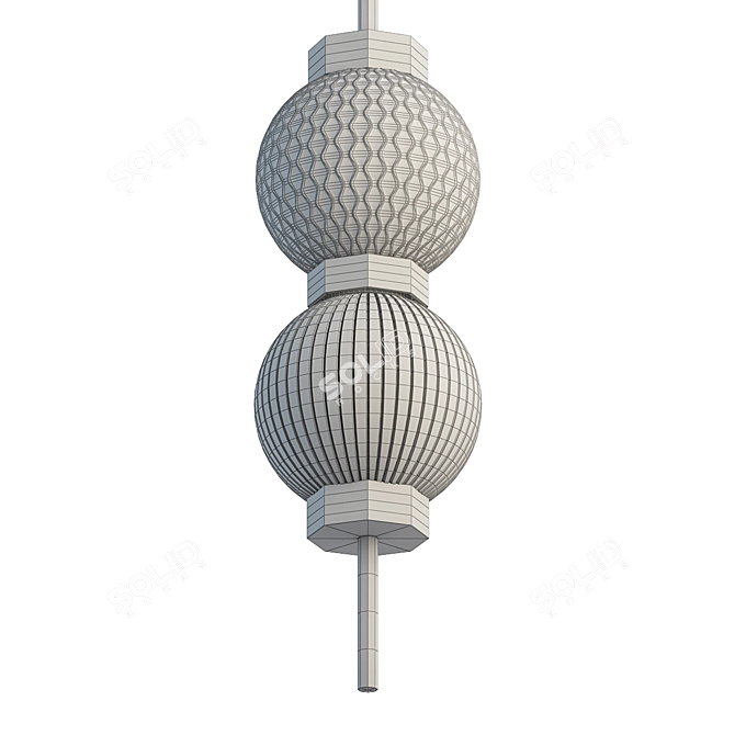 Elegant Glass Pendant Light - Plaza 3D model image 3