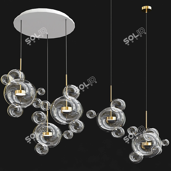 Bubble B: Modern Bubble Combination 3D model image 2