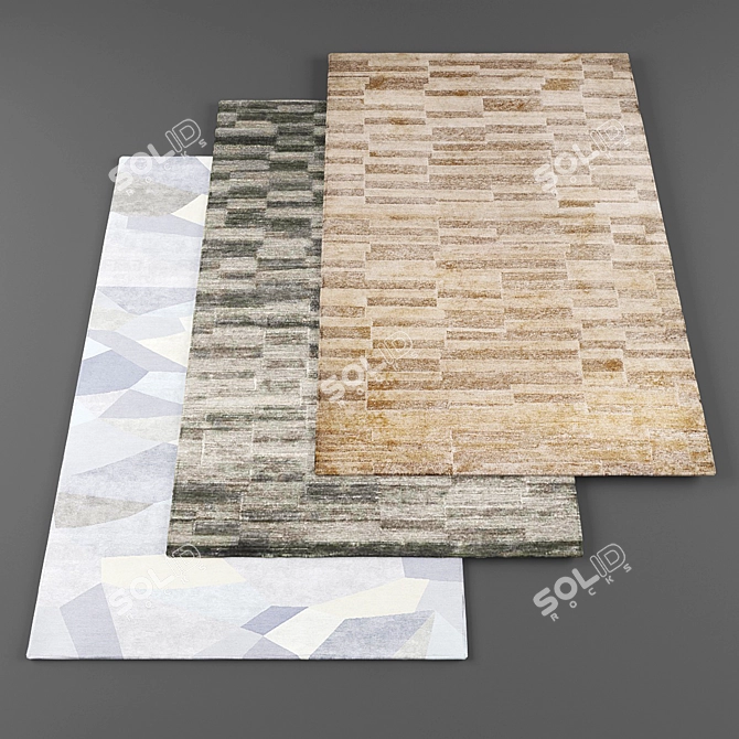 High-Resolution Carpets Bundle - 3 Textures 3D model image 1