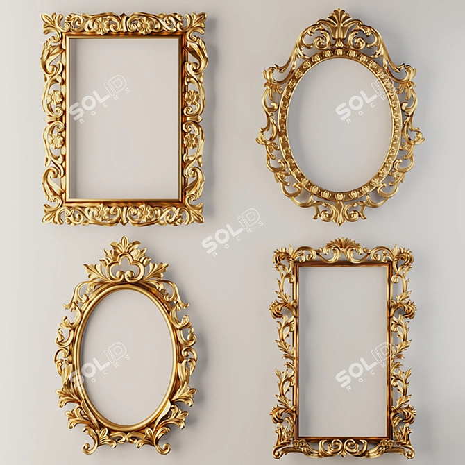 Deluxe Decorative Frame Set 3D model image 1