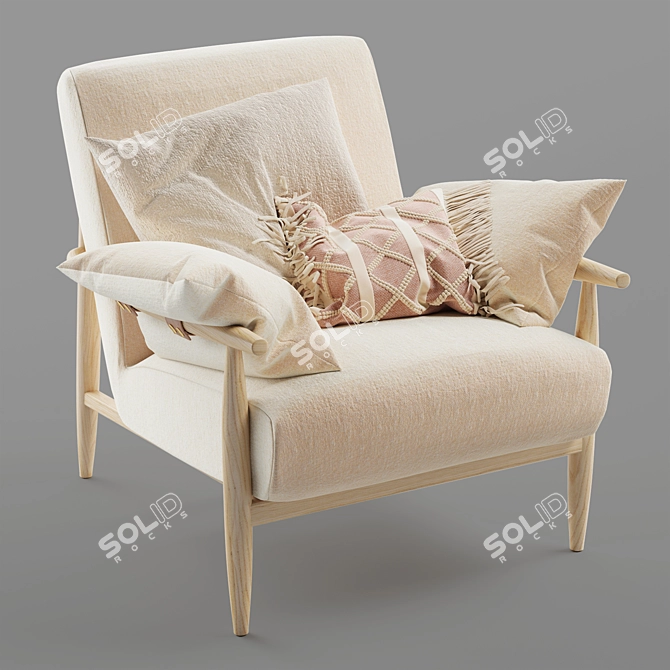 Anthropologie Kershaw Chair: Modern Comfort for Your Space 3D model image 1