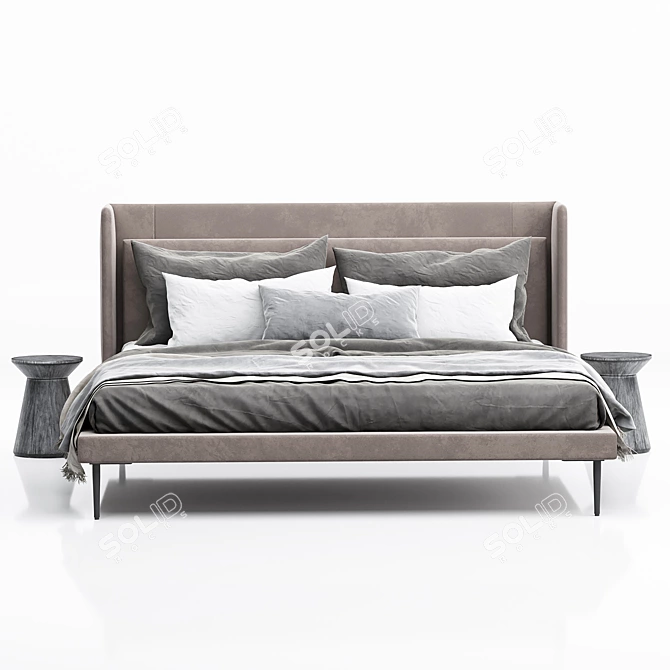 Elegant BoConcept Austin Bed 3D model image 4