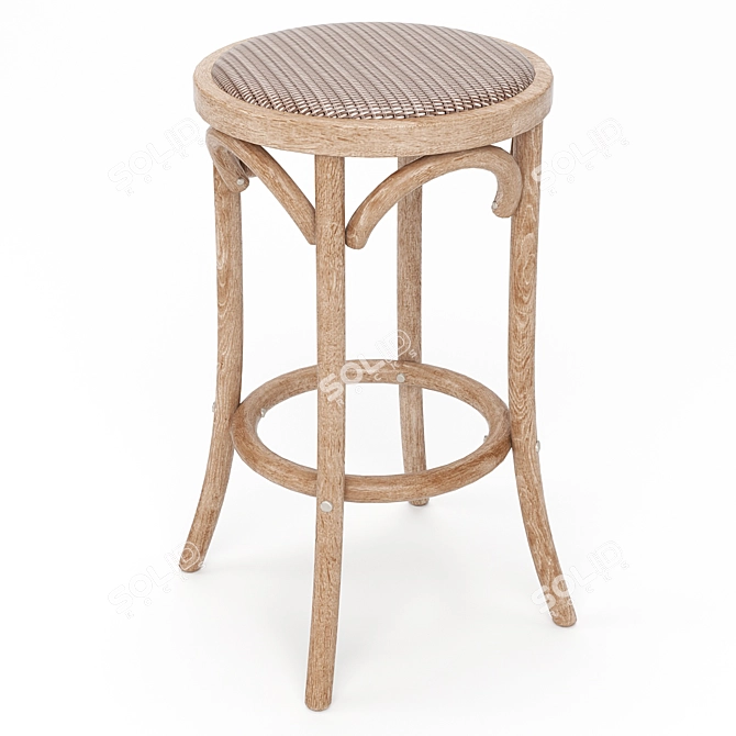 Rattan Bar Table Set 3D model image 3