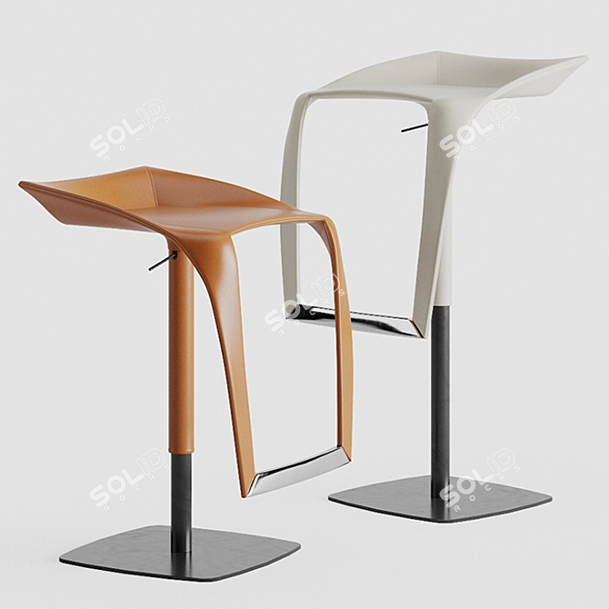 Elegant Leaf 2081 Bar Stool 3D model image 1