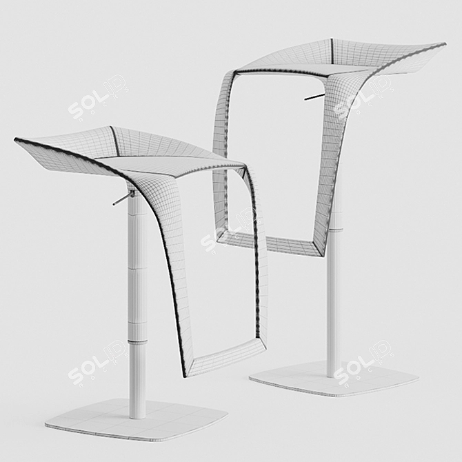 Elegant Leaf 2081 Bar Stool 3D model image 4