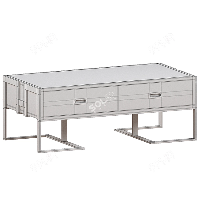 Jocise Contemporary White/Black Storage Coffee Table 3D model image 2
