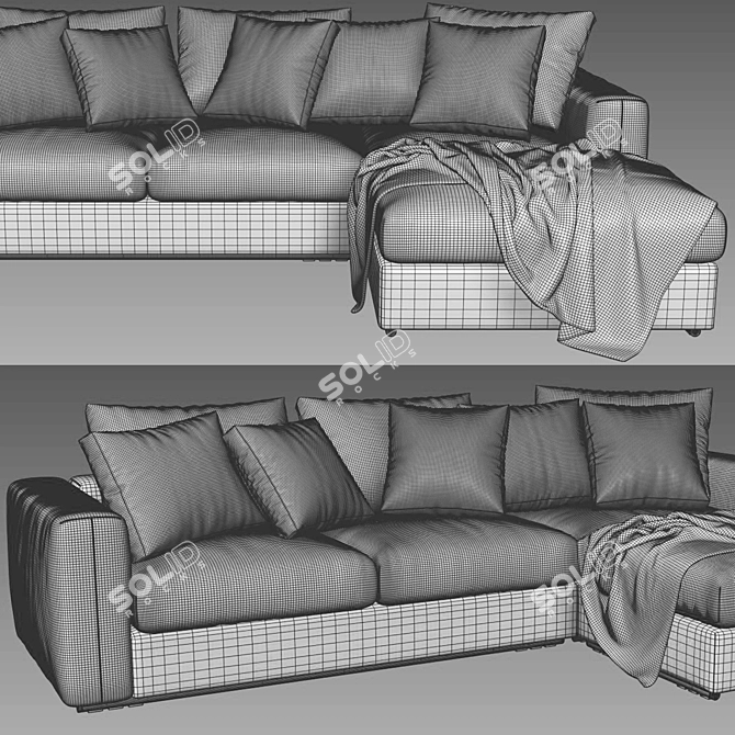 Flexform Asolo Modern Sectional Sofa 3D model image 3