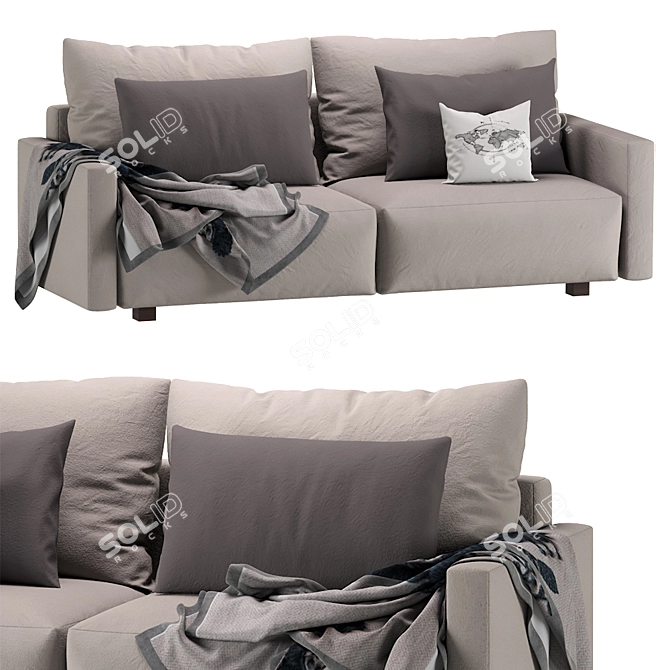 Gimmarp 3-Seater Sofa: Comfort in Rudorna Brown 3D model image 1