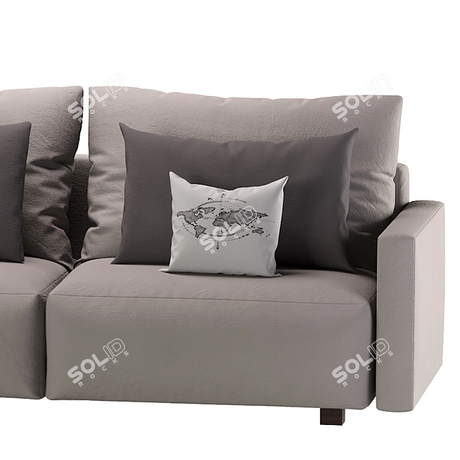 Gimmarp 3-Seater Sofa: Comfort in Rudorna Brown 3D model image 2
