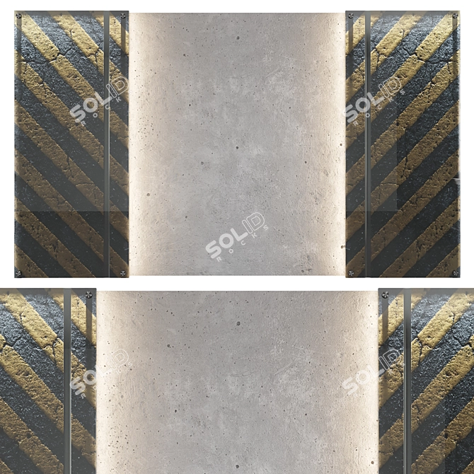 Title: Seamless Concrete Wall Panel 3D model image 1