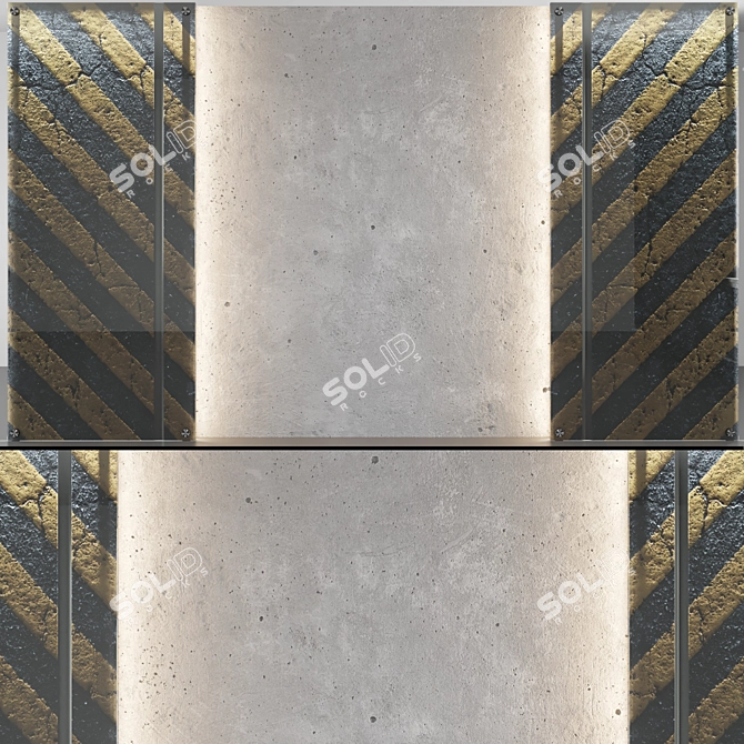 Title: Seamless Concrete Wall Panel 3D model image 2