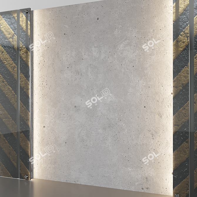 Title: Seamless Concrete Wall Panel 3D model image 3