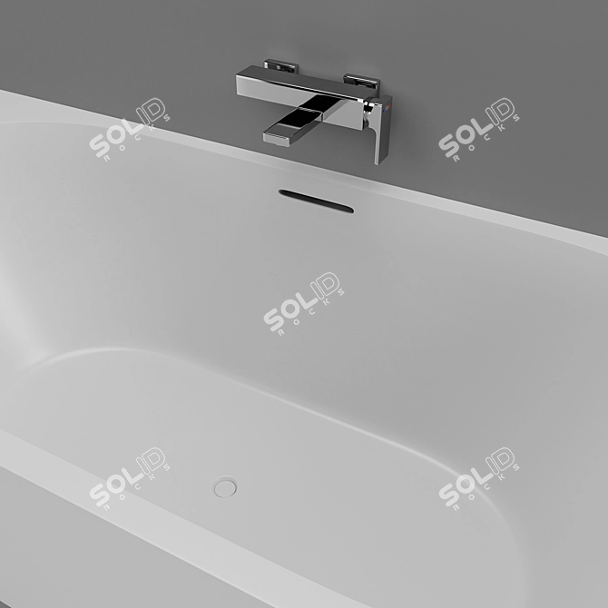 Abber AB9257-1.7: Sleek Acrylic Bathtub 3D model image 5