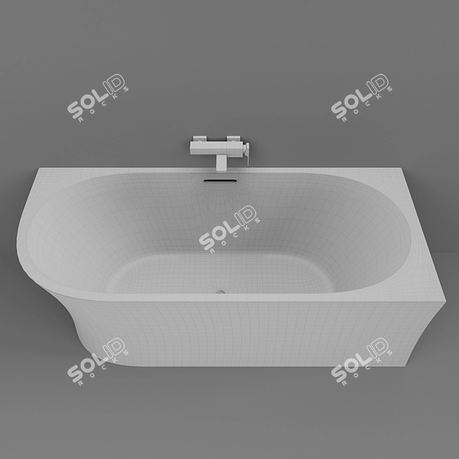 Abber AB9257-1.7: Sleek Acrylic Bathtub 3D model image 6