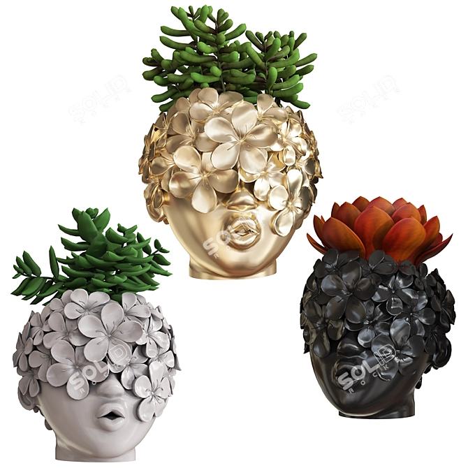 Customizable 3D Bouquet Set 3D model image 2