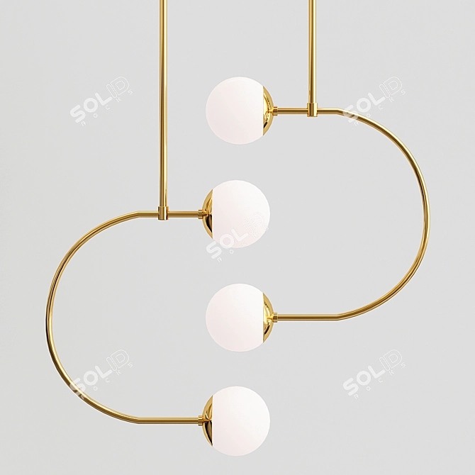 Modern Glass Ball Pendant Lamp 3D model image 1