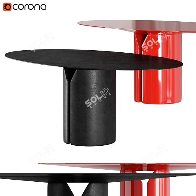 Sleek Oval Table by MDF Italia 3D model image 1