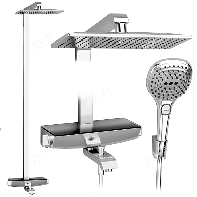 HANSGROHE Ecostat Raindance Novus Loop: Adjustable Shower Set with Watering Can 3D model image 5