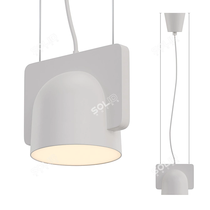 Title: Sleek Pendant Lamp "Train 3D model image 1