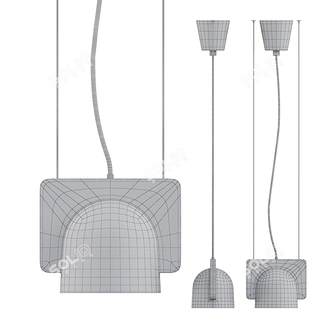 Title: Sleek Pendant Lamp "Train 3D model image 3