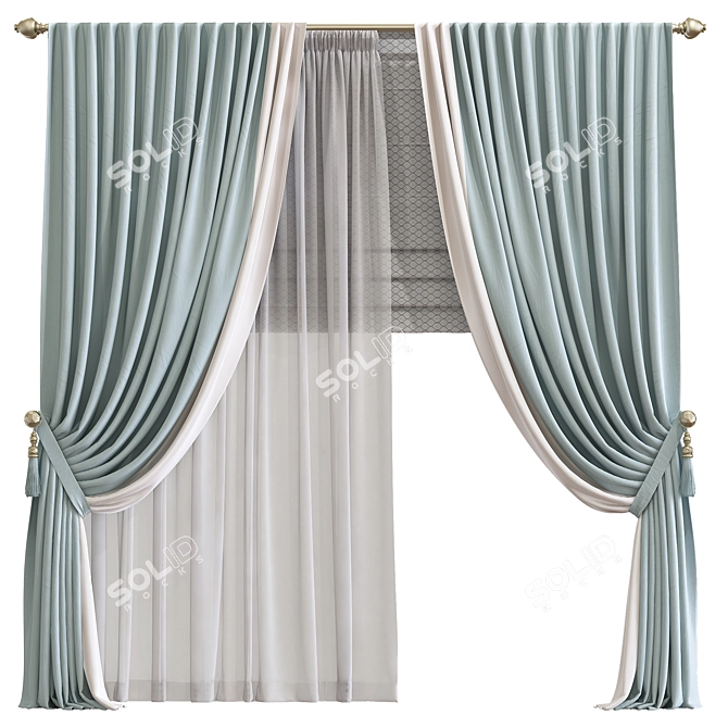 Modern Curtain Design - Curtain 793 3D model image 1