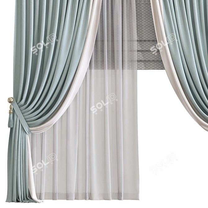 Modern Curtain Design - Curtain 793 3D model image 2