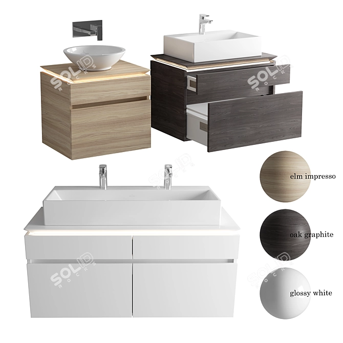 Elegant Villeroy&Boch Levanto Bathroom Collection 3D model image 1