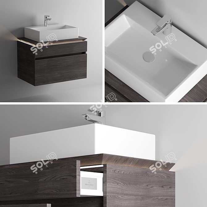 Elegant Villeroy&Boch Levanto Bathroom Collection 3D model image 2