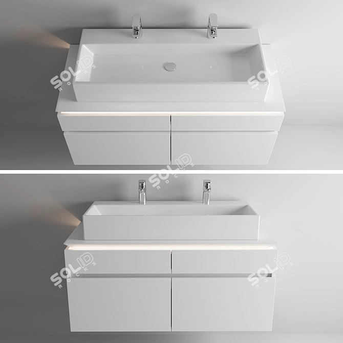Elegant Villeroy&Boch Levanto Bathroom Collection 3D model image 4