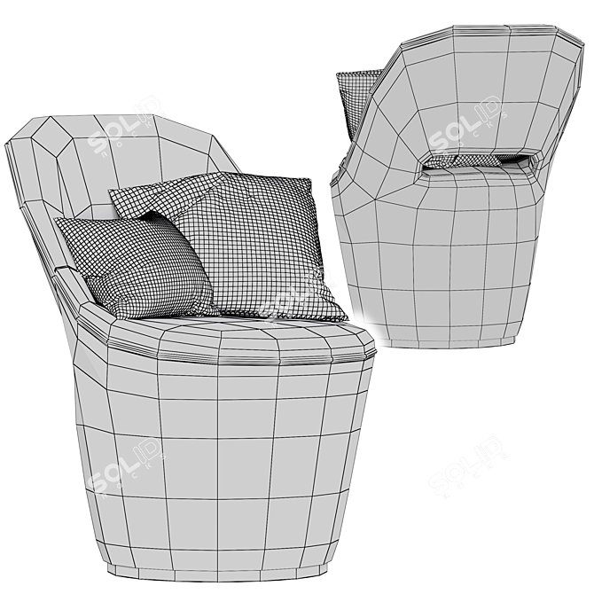 Elegant Eddy Accent Chair: Contemporary Style Statement 3D model image 5