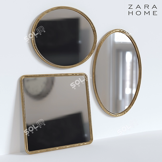 Metal Frame Mirror, Zara Home 3D model image 1