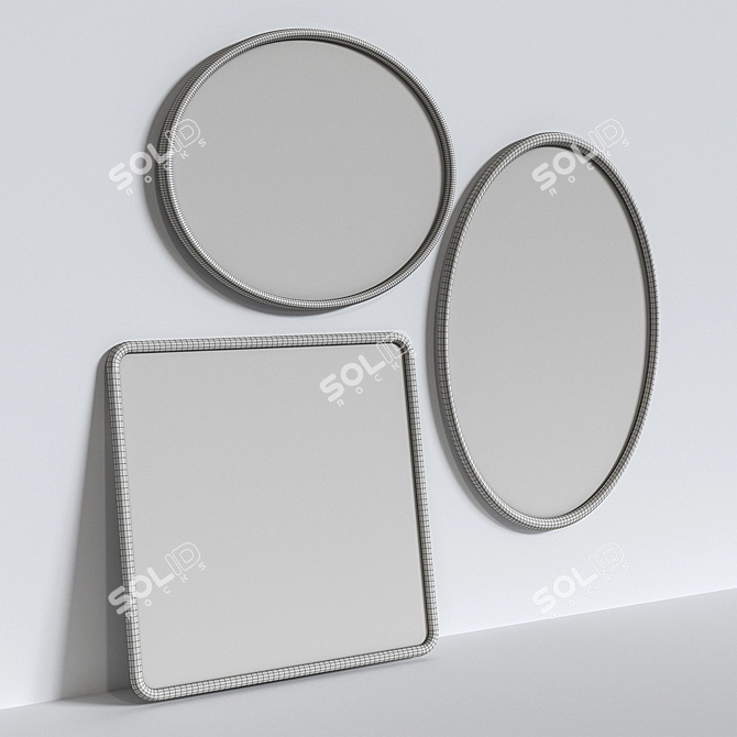 Metal Frame Mirror, Zara Home 3D model image 4