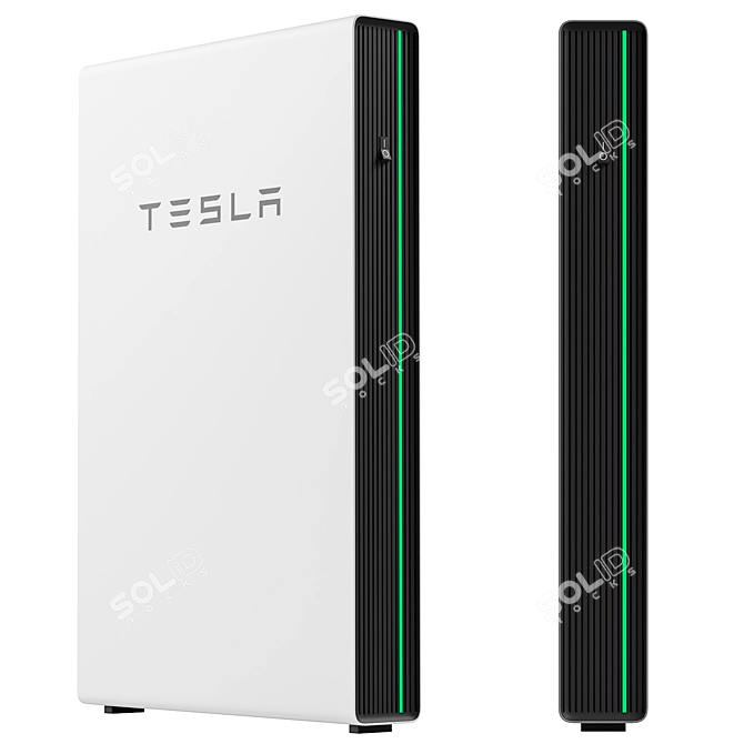 Revolutionary Tesla Powerwall Energizes Your Home 3D model image 1