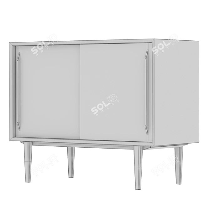 Scandinavian Style Two-Door Chest: Bruni Black 3D model image 5