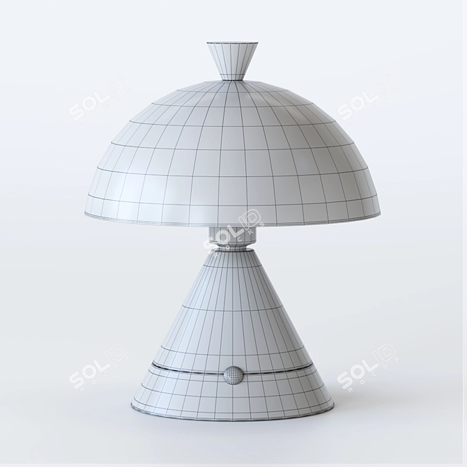 Elegant Wooden Cone Table Lamp 3D model image 3