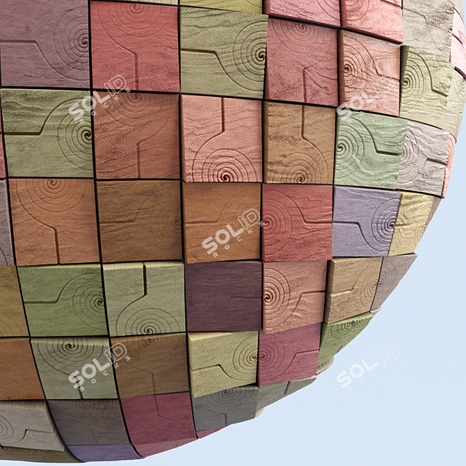 Wooden Wall Decor: PBR Sbsar File 3D model image 2