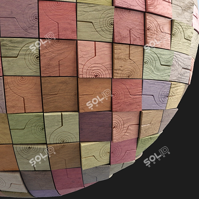Wooden Wall Decor: PBR Sbsar File 3D model image 3