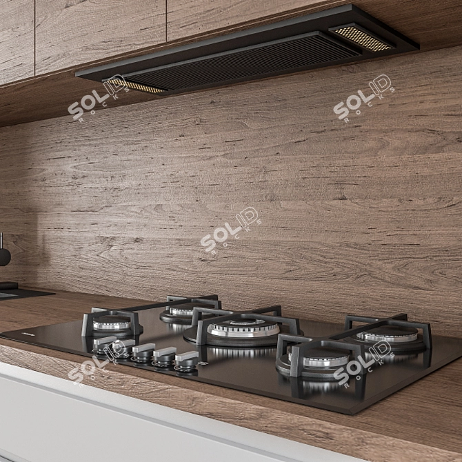 Modern Gray Wood 42 - Kitchen 3D model image 2