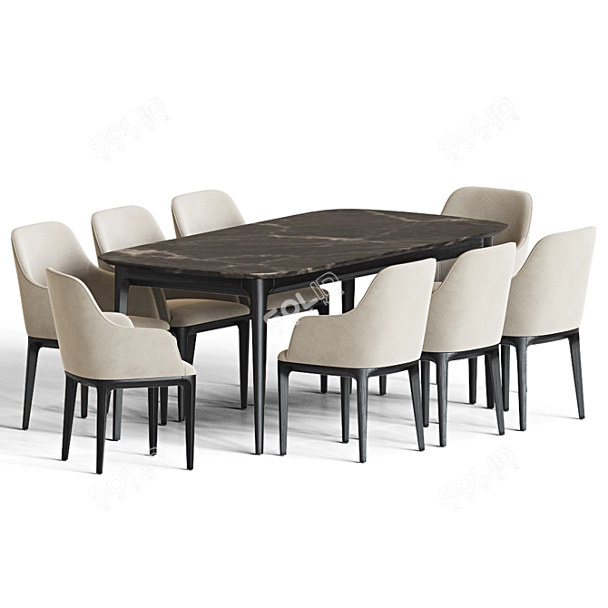 Elegant Dining Set 96: Versatile, Stylish & Modern 3D model image 3