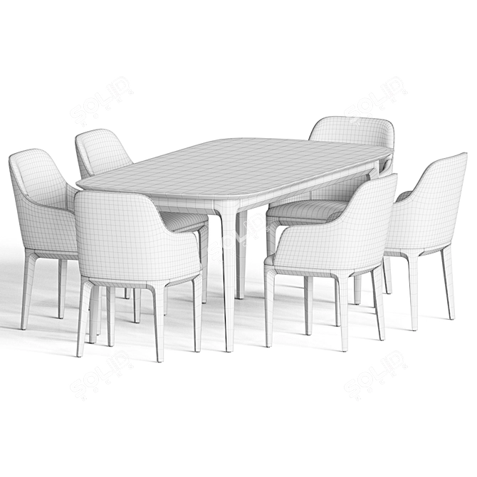 Elegant Dining Set 96: Versatile, Stylish & Modern 3D model image 4