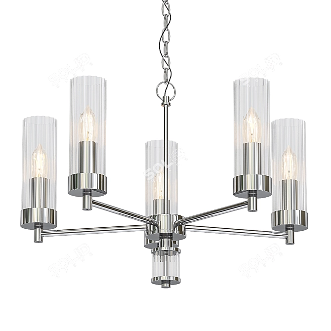 Elegant Jeanette Chandelier - Chromium 3D model image 1