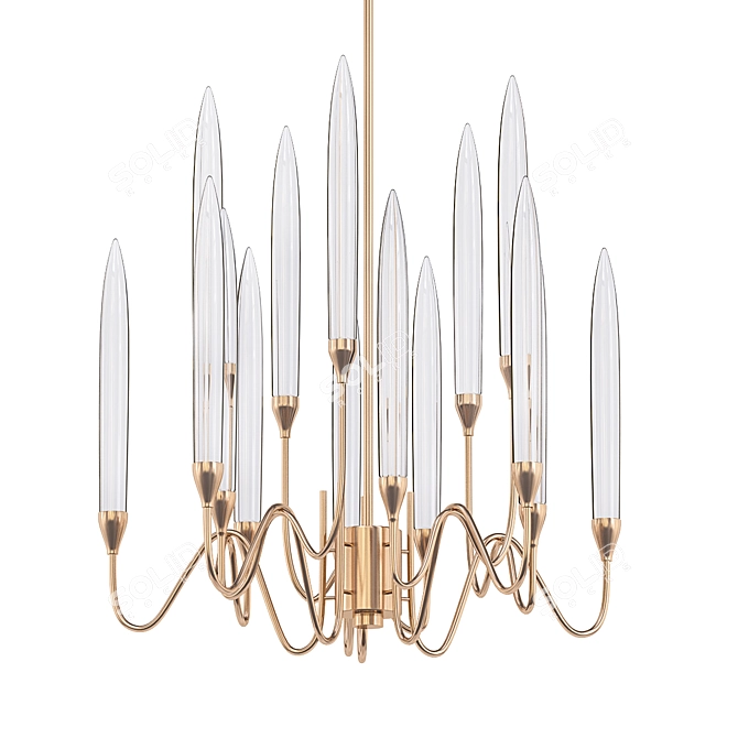 Modern Candle-Shaped Chandelier 3D model image 1