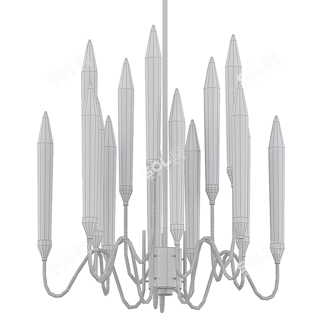 Modern Candle-Shaped Chandelier 3D model image 2