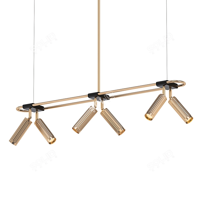 Bronze Cylindrical Pendant Light with Swivel Mechanism 3D model image 1