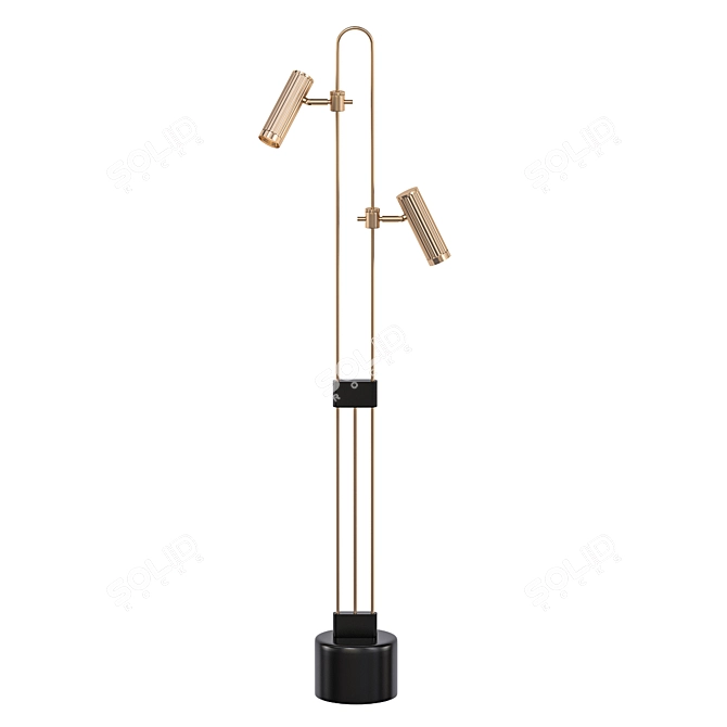 Bronze Metal Floor Lamp 3D model image 1