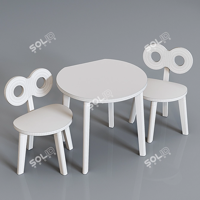 Ooh-Noo Kids Table & Chair Set 3D model image 2